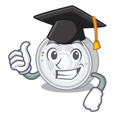 Mezuniyet duman dedektörü maskot ile izole