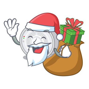 Karikatür tablo üzerinde hediye duman dedektörü ile Santa