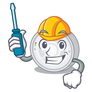 Karikatür tablonun üzerinde otomotiv duman dedektörü