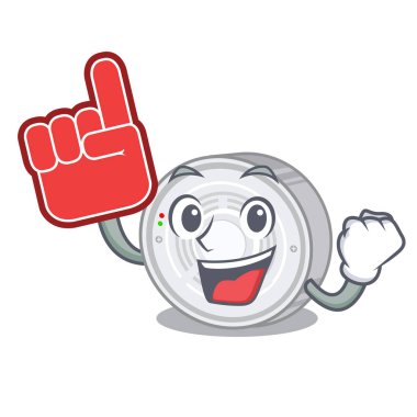 Karikatür tablonun üzerinde köpük parmak duman dedektörü