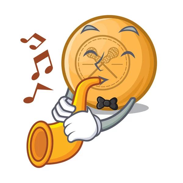 With trumpet lacrosse ball in the mascot shape — 스톡 벡터