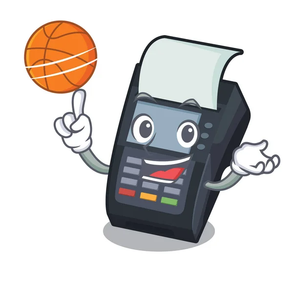 Con la máquina de baloncesto EDC está por encima de la silla de dibujos animados — Vector de stock
