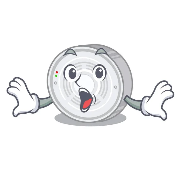 Surprised smoke detector in the cartoon shape — Stock Vector