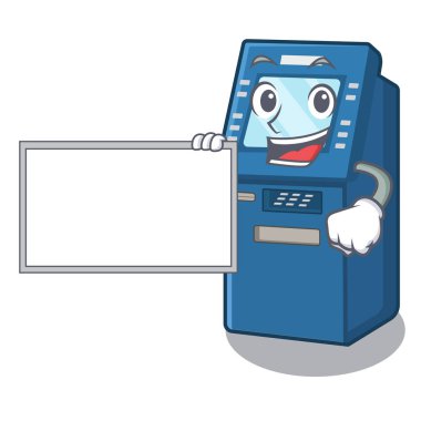 Maskotla izole edilmiş ATM makinesiyle