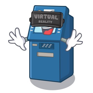 Karakter tablosunun yanındaki sanal gerçeklik atm makinesi
