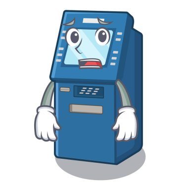 Karakter tablosunun yanındaki korkulmuş atm makinesi