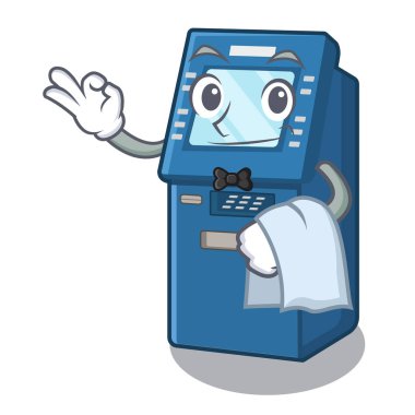 Karakter tablosunun yanındaki garson atm makinesi