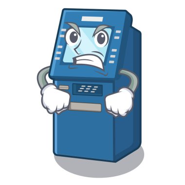 Karakter tablosunun yanındaki kızgın atm makinesi