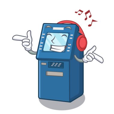 Karakter tablosunun yanında müzik atm makinesi dinleme