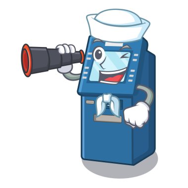 Karakter tablosunun yanında dürbün atm makinesi ile Denizci