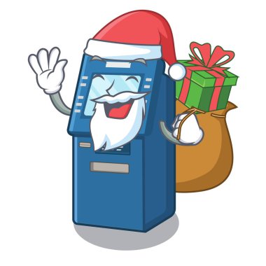 Karikatür dolap üzerinde hediye Atm oyuncaklar ile Santa