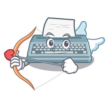 Karakter ahşap masa üzerinde Cupid daktilo oyuncak