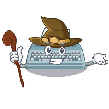 Çizgi film şeklinde bir cadı daktilosu.