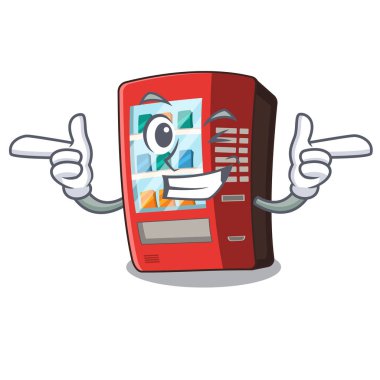 Göz kırpan otomat maskot ile izole