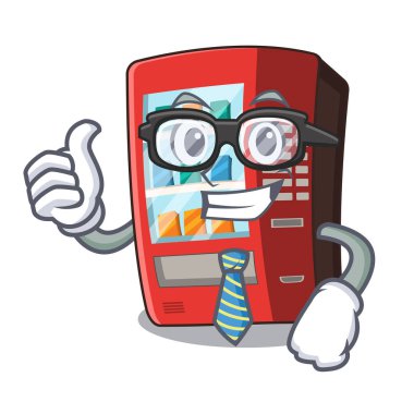 İşadamı otomat maskot ile izole