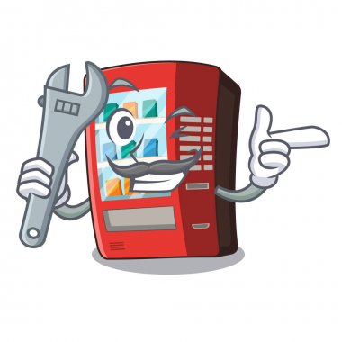 Karikatür tablo üzerinde mekanik oyuncak otomat