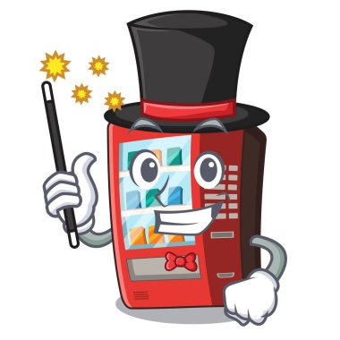 Çizgi film masasının üstündeki sihirbaz oyuncak otomat