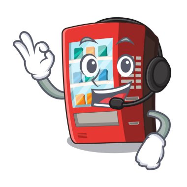 Çizgi film masasının üstündeki kulaklık oyuncak otomatıyla.