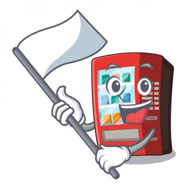 Çizgi film masasının üstünde bayrak oyuncak otomatlarıyla