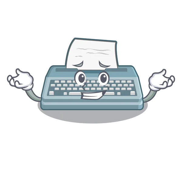 Sourire machine à écrire isolé avec dans le dessin animé — Image vectorielle