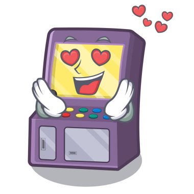 Aşk arcade makine maskot masa yanında