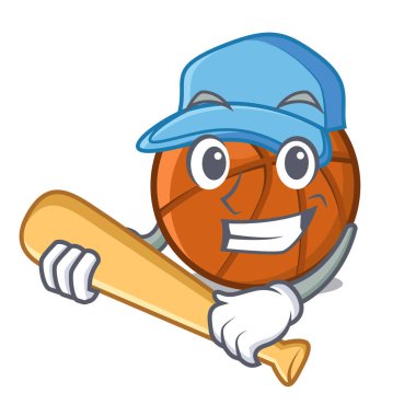 Karakter şeklinde beyzbol sepeti topu oynamak