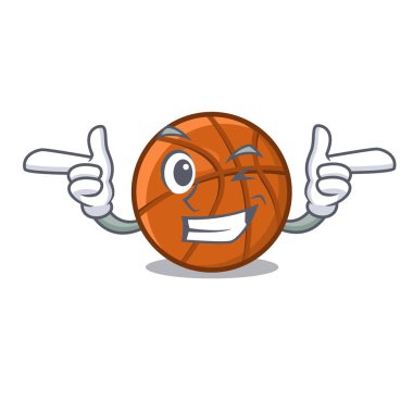 Çizgi film masasının üstünde göz kırpan basket topu