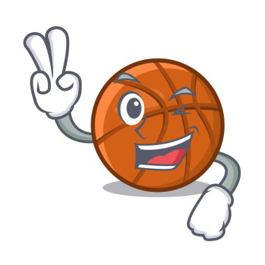 Karikatür tablo üzerinde iki parmak sepet topu