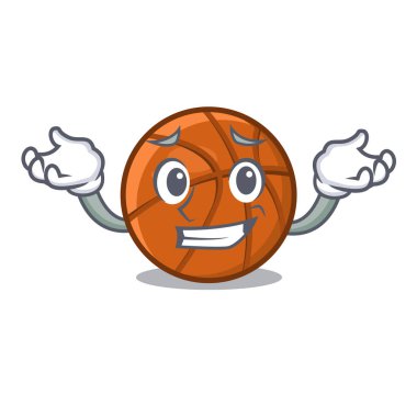 Karikatür tablo üzerinde sırıtarak sepet topu