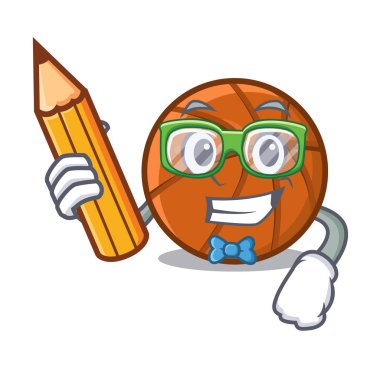 Karikatür tablonun üzerinde öğrenci sepeti topu