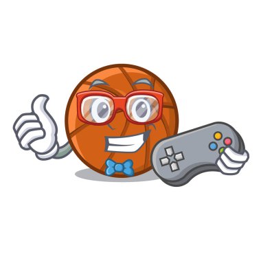 Oyun sepeti topu maskot izole