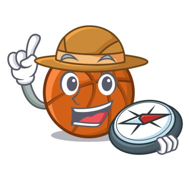 Explorer sepet topu maskot izole