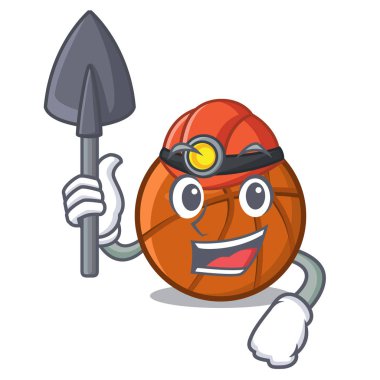 Madenci sepeti topu maskot izole