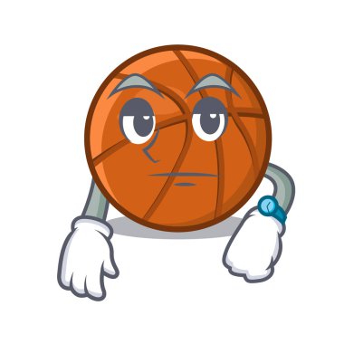 Bir karikatür sandalyede sepet topu bekliyor