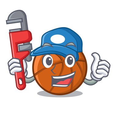 Bir karikatür sandalyede Tesisatçı sepet topu