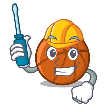 Bir karikatür sandalyede Otomotiv sepet topu