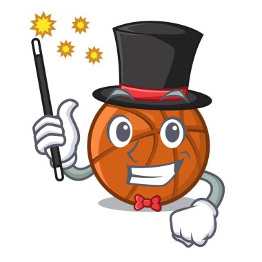 Bir karikatür sandalyede Sihirbaz sepet topu