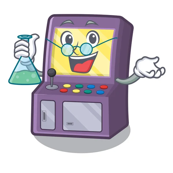 Professor Spielzeug Arcade-Maschine in Cartoon-Schublade — Stockvektor