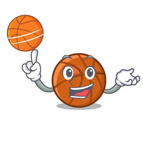 Con balón de baloncesto en forma de personaje — Vector de stock