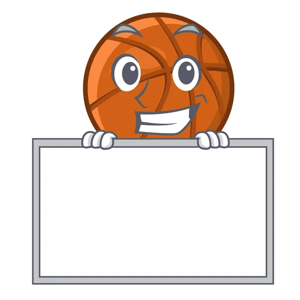 Grinning con pallone da basket a forma di personaggio — Vettoriale Stock