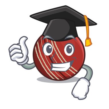 Mezuniyet kriket topu karikatür izole