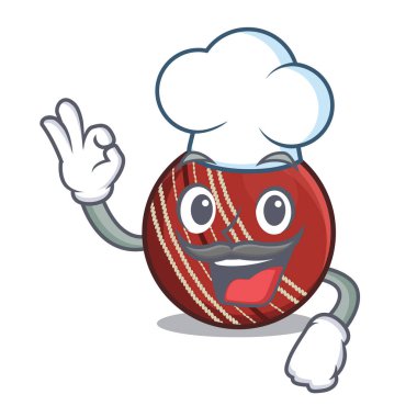 Şef kriket topu karikatür izole