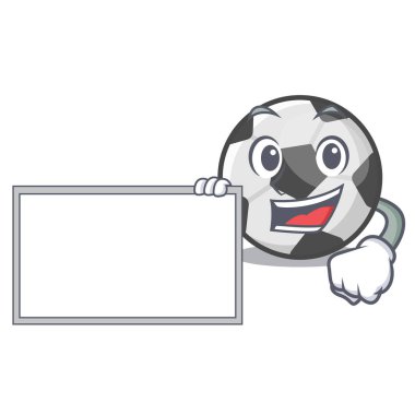 Çizgi film şeklinde futbol topuyla.