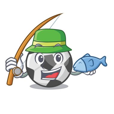 Bir karikatür sepeti balıkçılık futbol topu