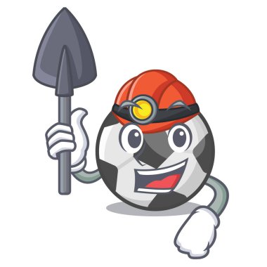 Bir karikatür sepeti madenci futbol topu