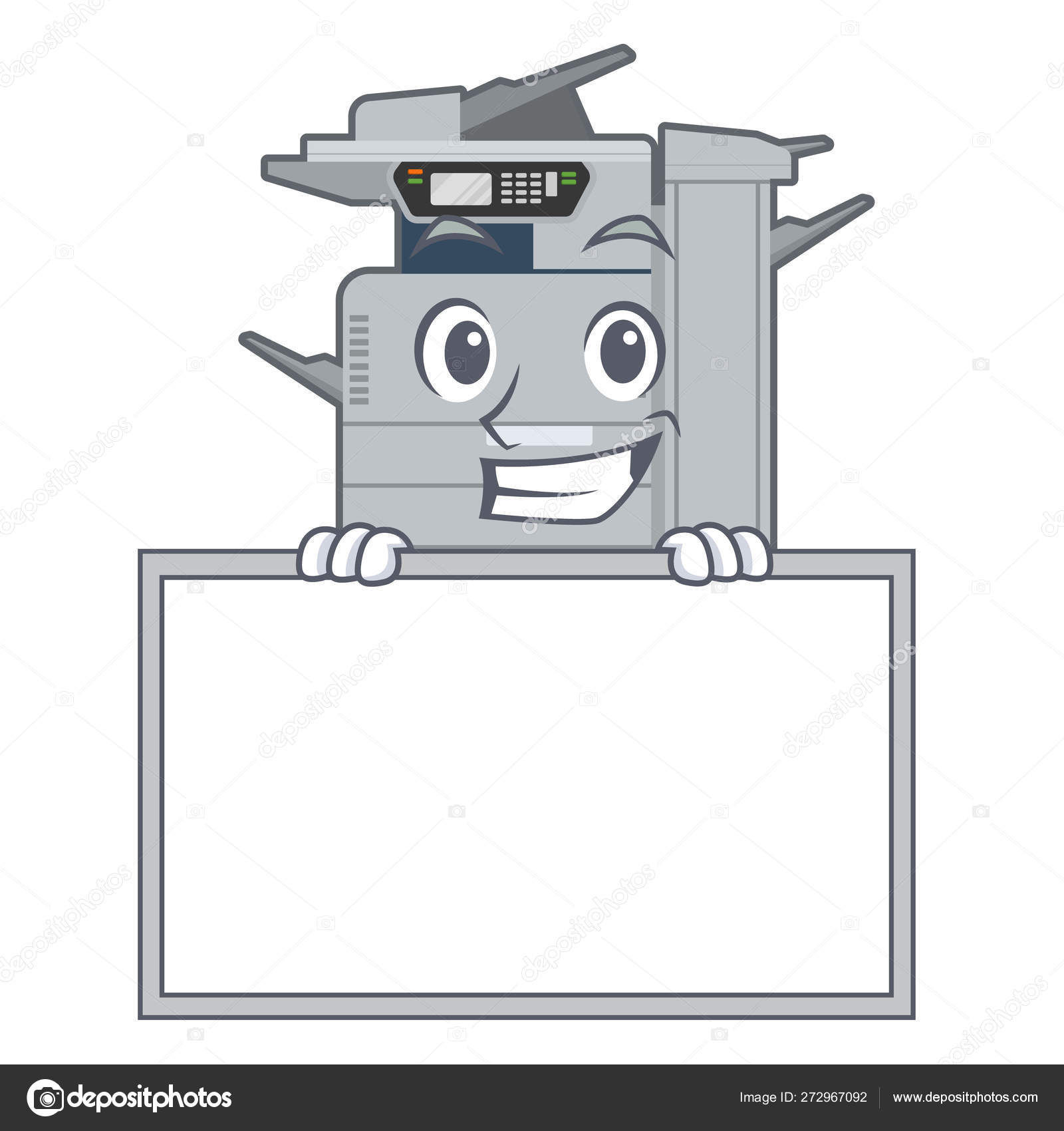 Grinning with board copier machine in the cartoon shape Stock Vector by  ©kongvector 272967092