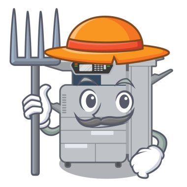 Karikatür şeklinde Çiftçi fotokopi makinesi