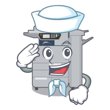 Sailor copier machine in the cartoon shape clipart