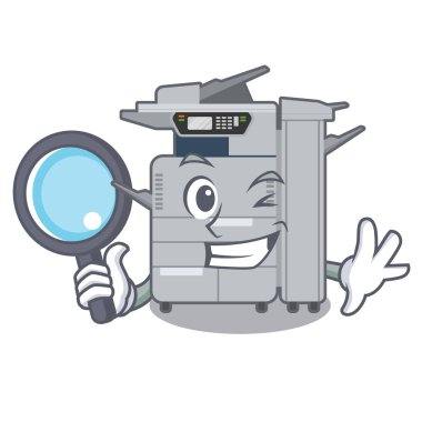 Detective copier machine isolated in the cartoon clipart