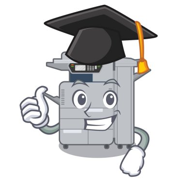 Graduation copier machine isolated in the cartoon clipart